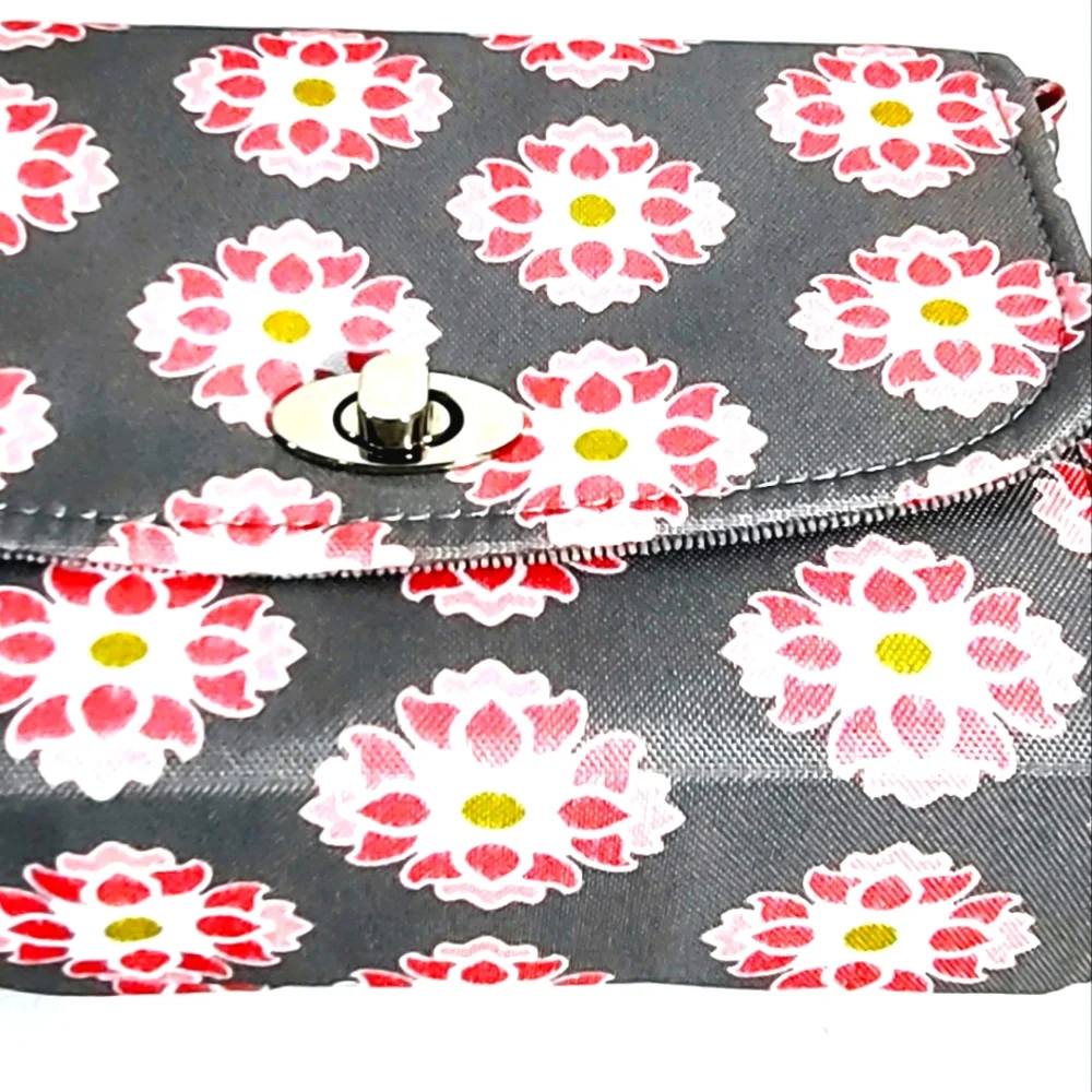 Lilly Bit foldable Pink and Grey Diaper Clutch with strap